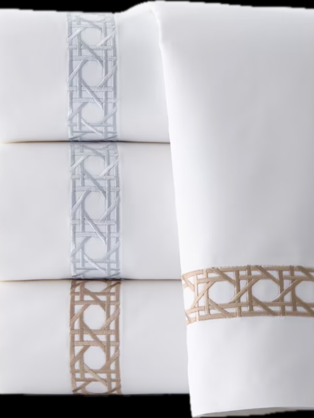 SFERRA CANE ll EMBROIDERED 2 PIECE PILLOW CASE SET